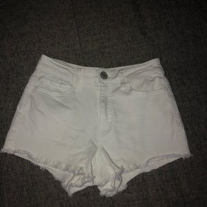 White jean shorts